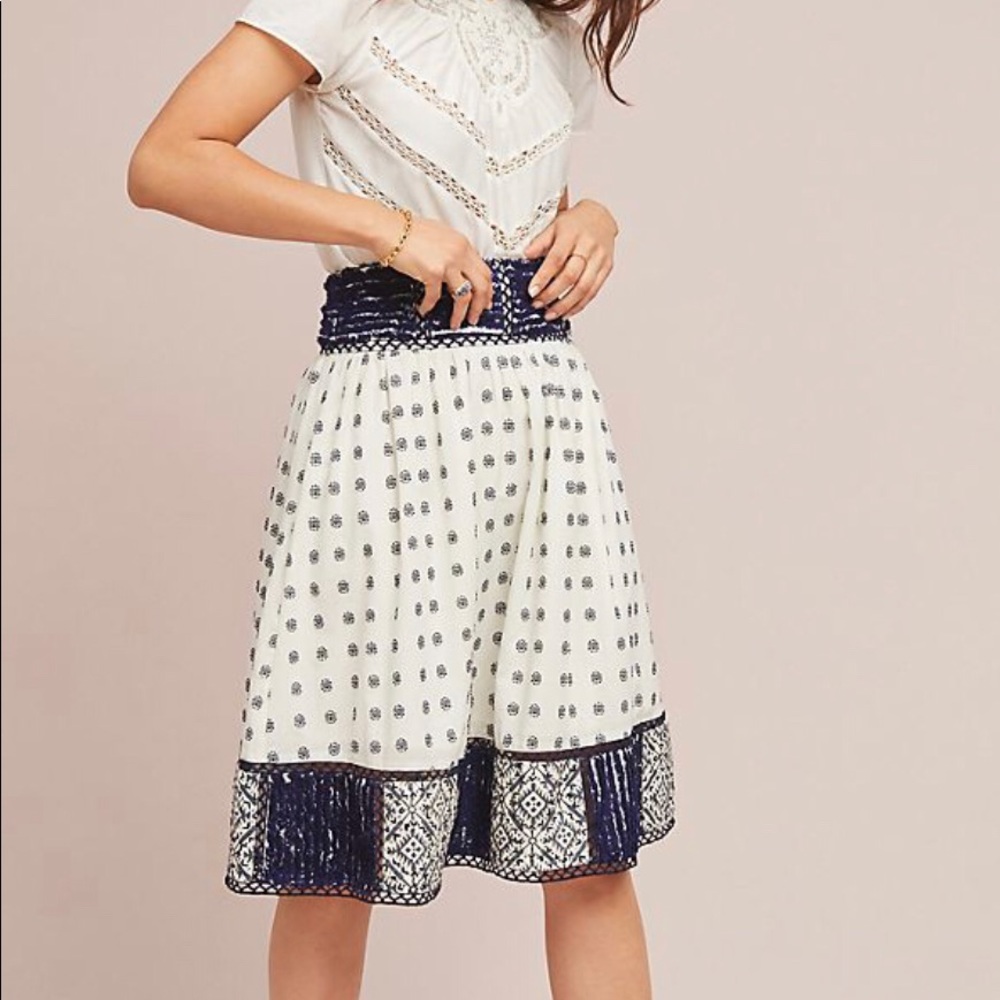 Anthropologie Maeve Skirt Elastic Waist
